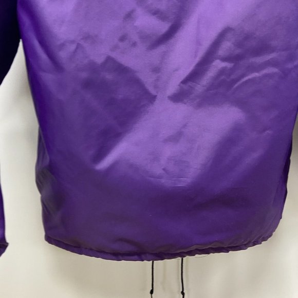 LSU Tigers Purple Snap-up Chalk Line Nylon Jacket w/ fleece lining Size S USA - Picture 8 of 16